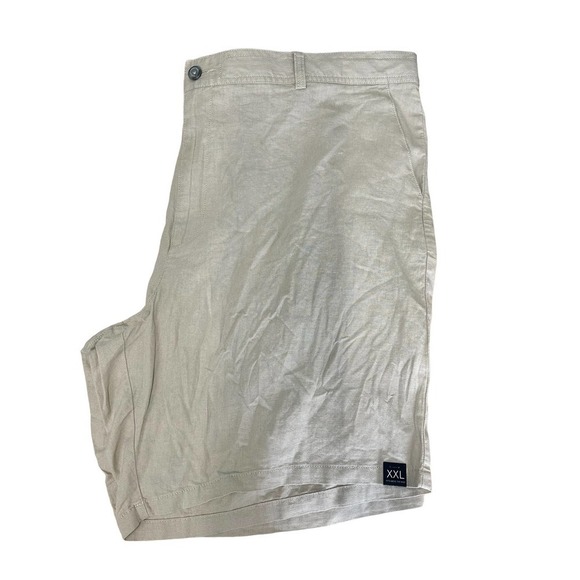 Marc Anthony Luxury Shorts‎ Men’s 2XL Khaki Cream Linen Blend - Picture 1 of 8